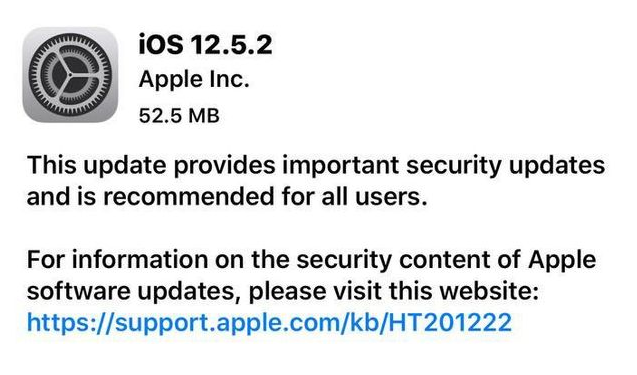 海西直辖苹果手机维修分享iOS12.5.2发布，建议所有老苹果用户安装 